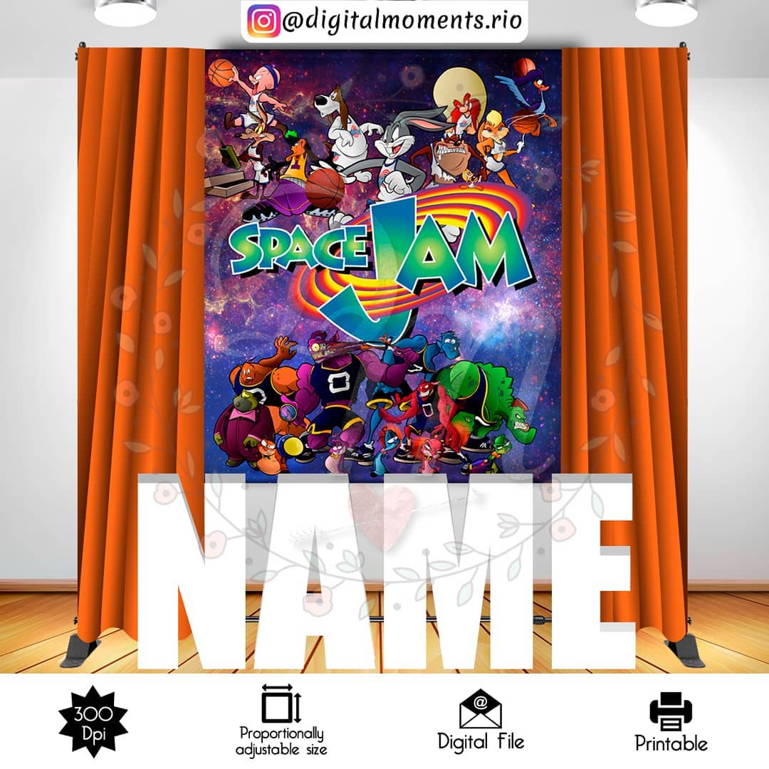 Space Jam 5x6 Custom Backdrop, Custom Digital File | Digital Download for Events for Events. 5x6, arts, backdrop, backdrop-sign, celebration…