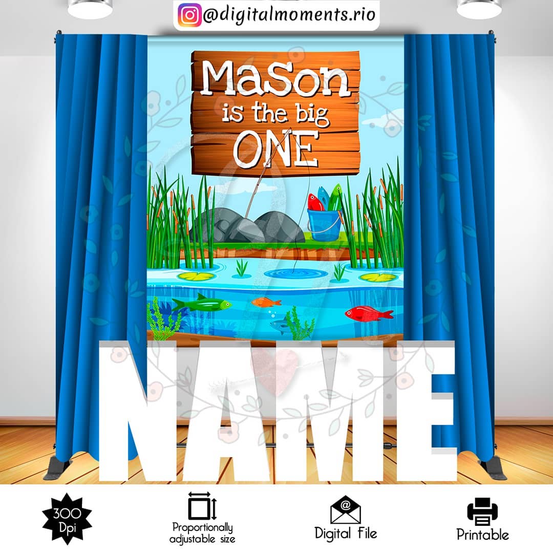 The Big One 5x6 Custom Backdrop, Digital file only | Custom Digital Download for Kids Party or Event