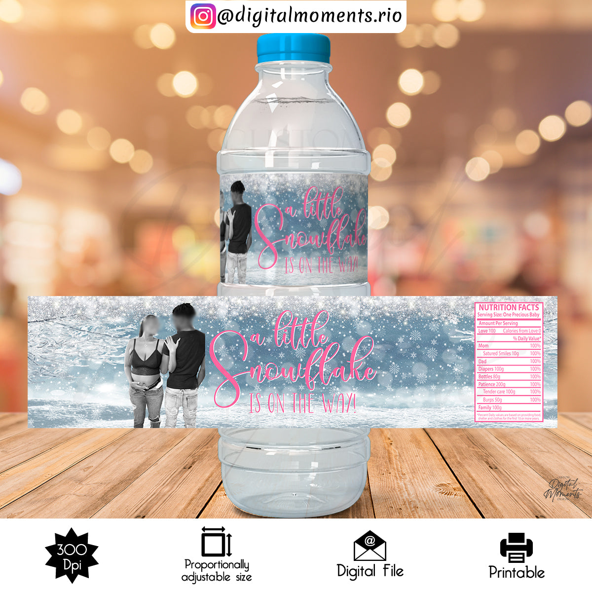 Custom Water Bottle Label Design - Digital File | Digital Download for Events for Events