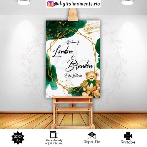 Baby Cartier Sign 16x20, 2x3, events, custom, sign, bear, teddy