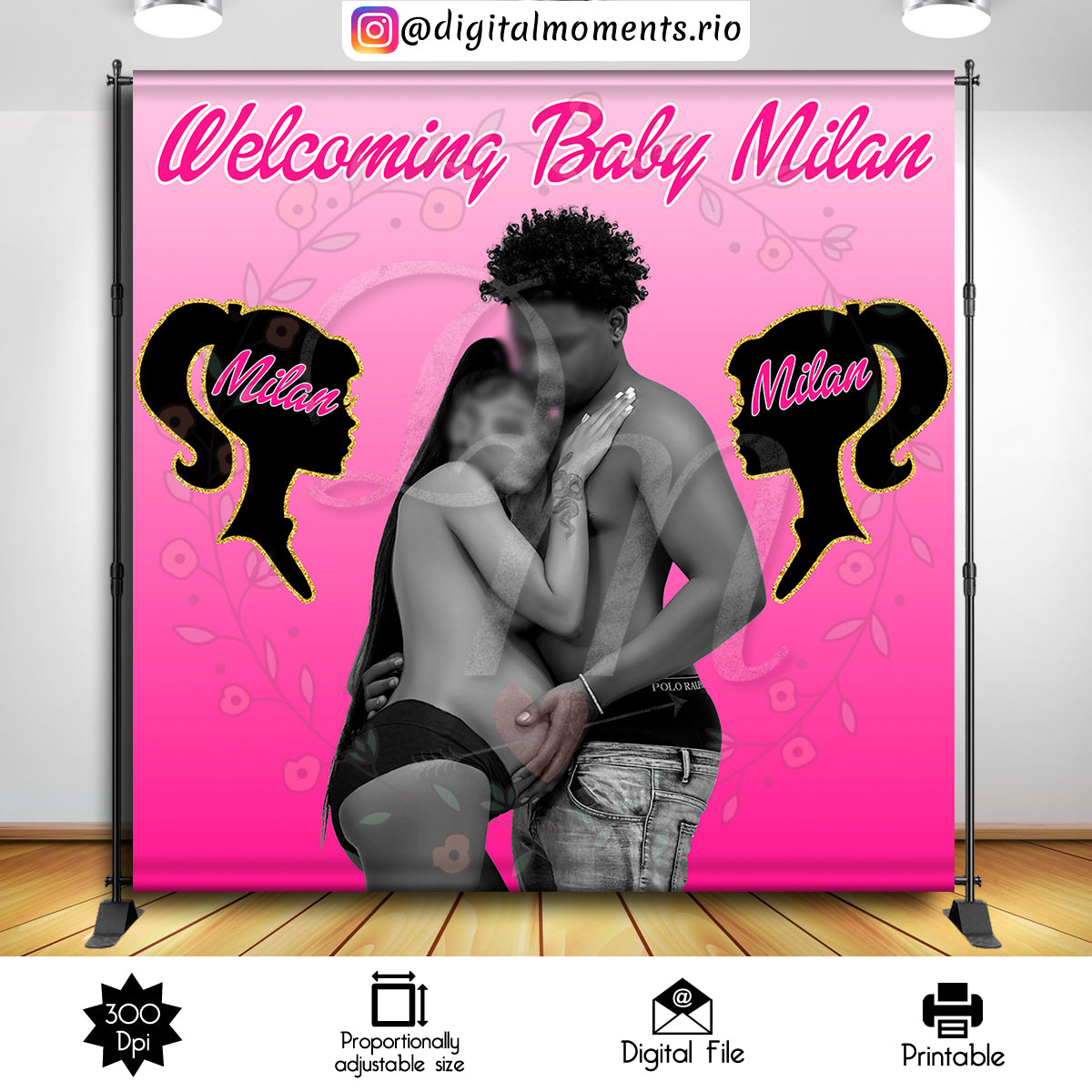 Barbie Milan 8x8 2, events, custom, shower, baby, barbie, picture, 8x8, backdrop