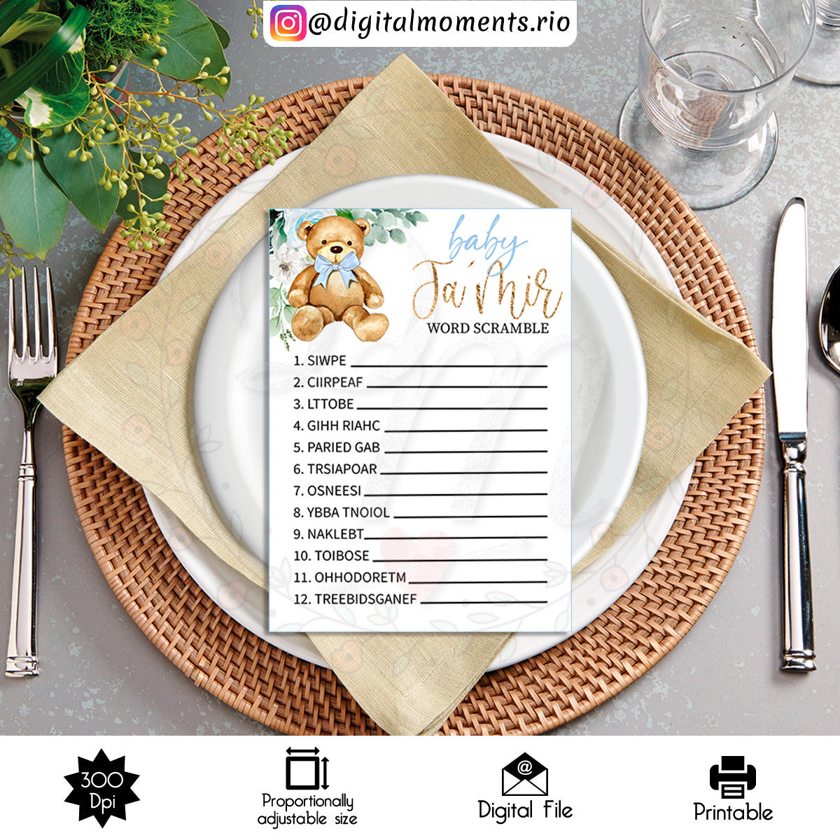 Diseño de menú personalizado para eventos - Archivo digital