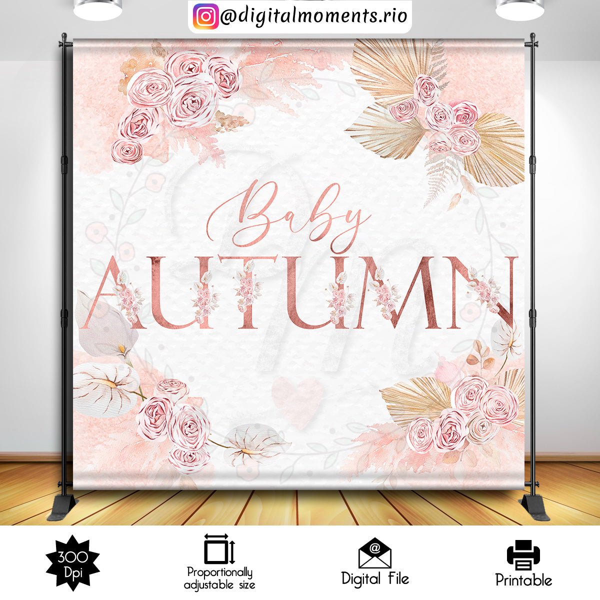 Boho Autumn 8x8 02, boho, grass, events, custom, pampas, 8x8, backdrop