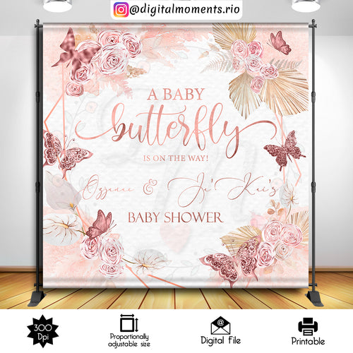 Boho Butterfly 8x8, events, custom, butterflies, 8x8, backdrop