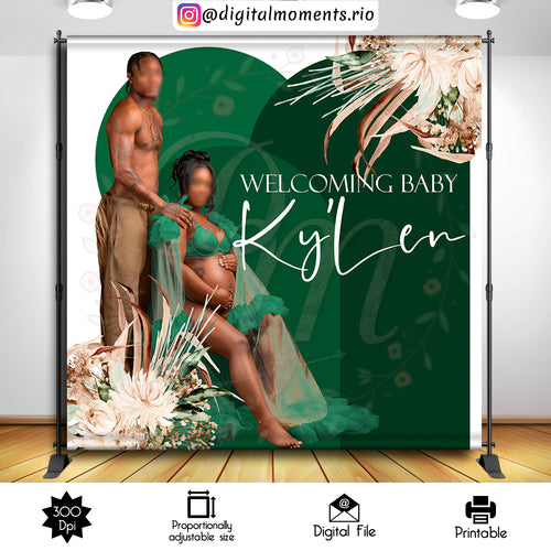 Boho Emerald 8x8, boho, events, custom, picture, 8x8, backdrop