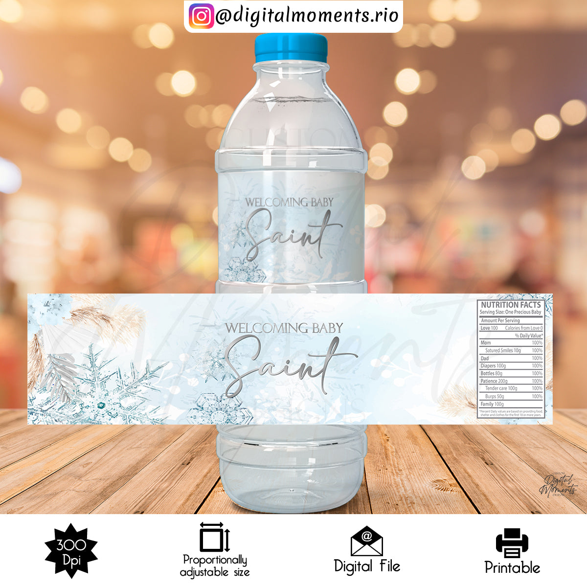 Custom Water Bottle Label Design - Digital File | Digital Download for Events for Events