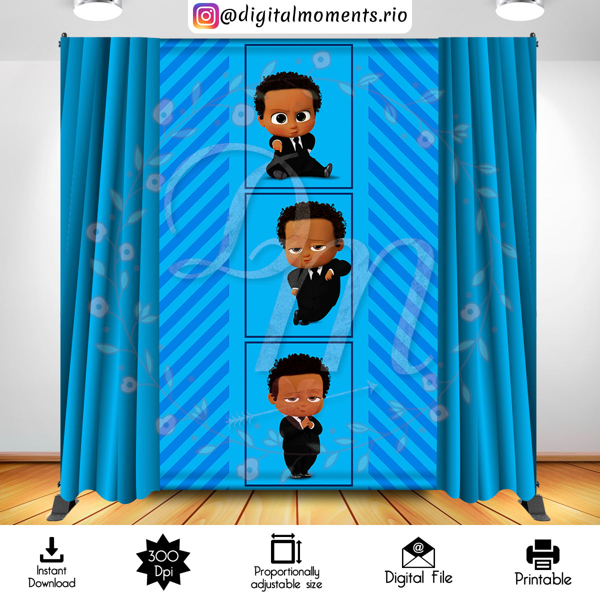 Boss Baby 5x8 Digital Backdrop Design, Instant Download | Digital Download for Events - Instant Digital Download. 5x8, arts, baby, backdrop,…