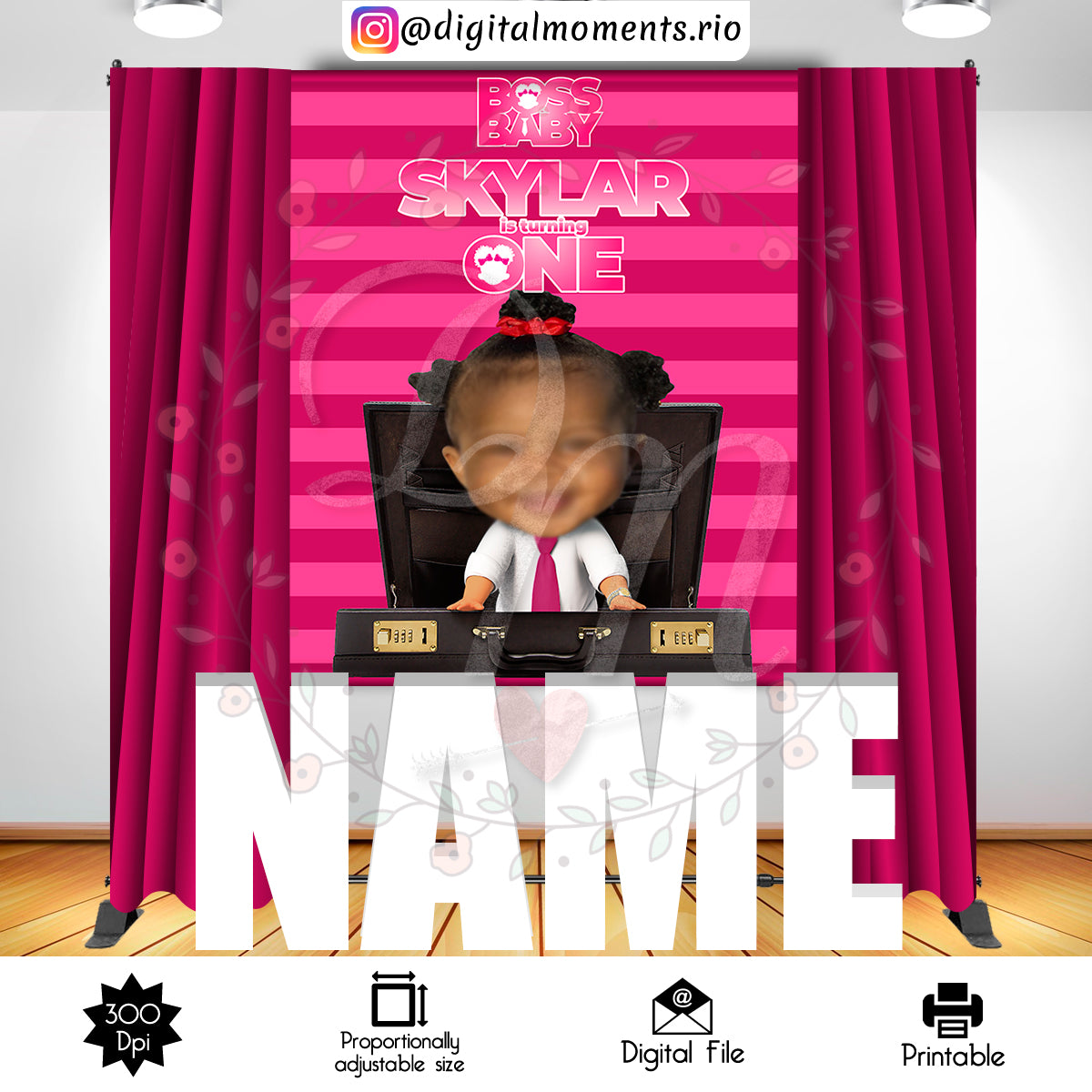 Girl Boss Baby 5x6 Custom backdrop with picture, Custom Digital File | Digital Download for Events for Events. 5x6, arts, baby, backdrop, ba…
