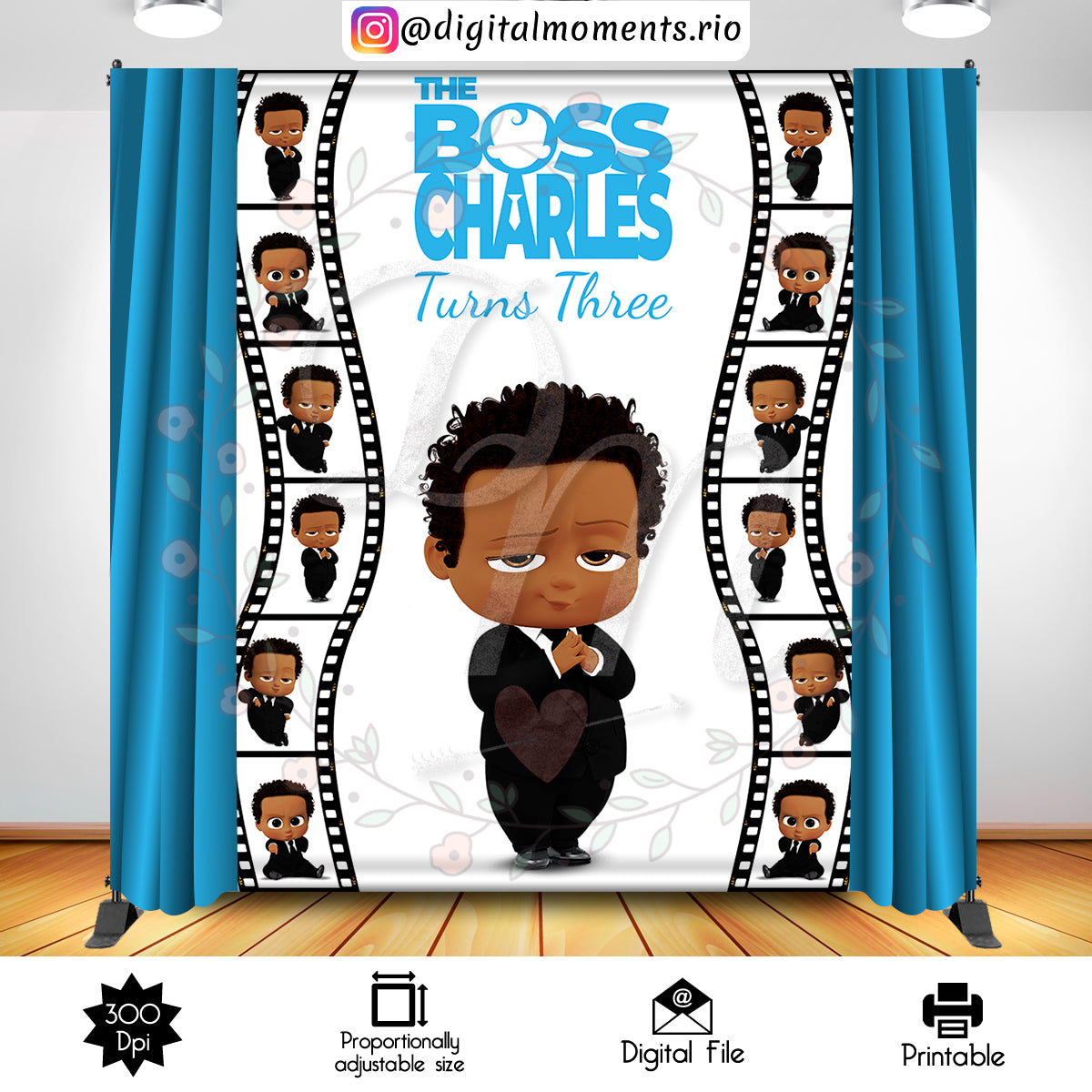 Boss Baby 6x8 Custom Backdrop, Digital file only | Custom Digital Download for Kids Party or Event