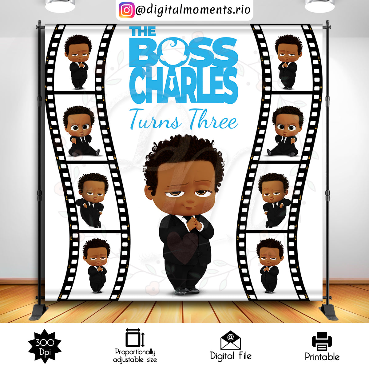 Boss Baby 8x8 Custom Backdrop, Digital file only | Custom Digital Download for Kids Party or Event