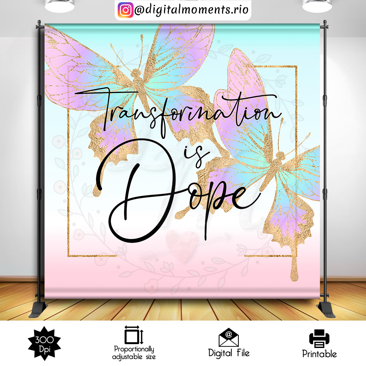 Butterflies 8x8 Transformation, events, custom, butterflies, 8x8, backdrop