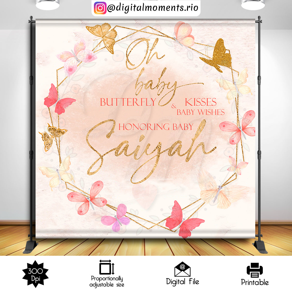Butterflies 8x8 Custom Backdrop, Custom Digital File | Digital Download for Events for Events. 8x8, arts, backdrop, backdrop-sign, butterfli…