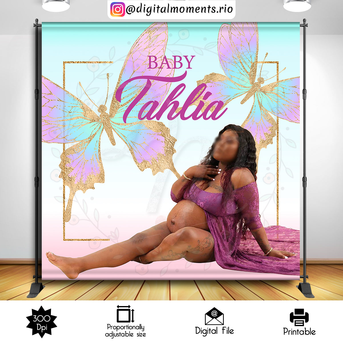 Butterflies Tahlia 8x8 02, events, buttlerflies, custom, picture, 8x8, backdrop