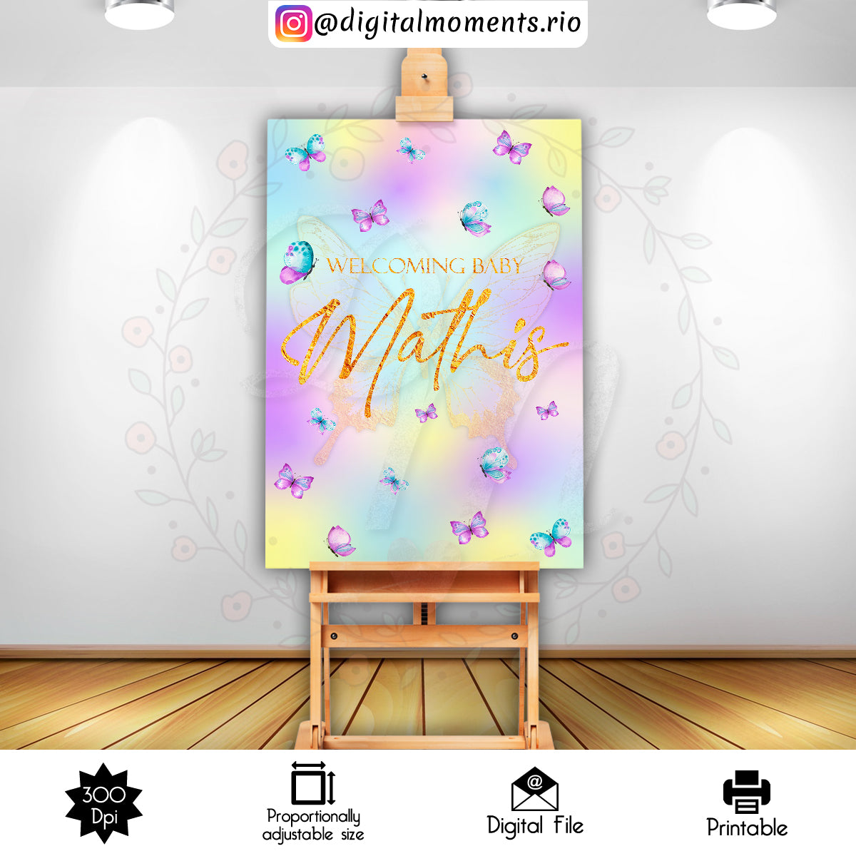 Butterflies Sign 20x30, 2x3, events, custom, butterflies, sign