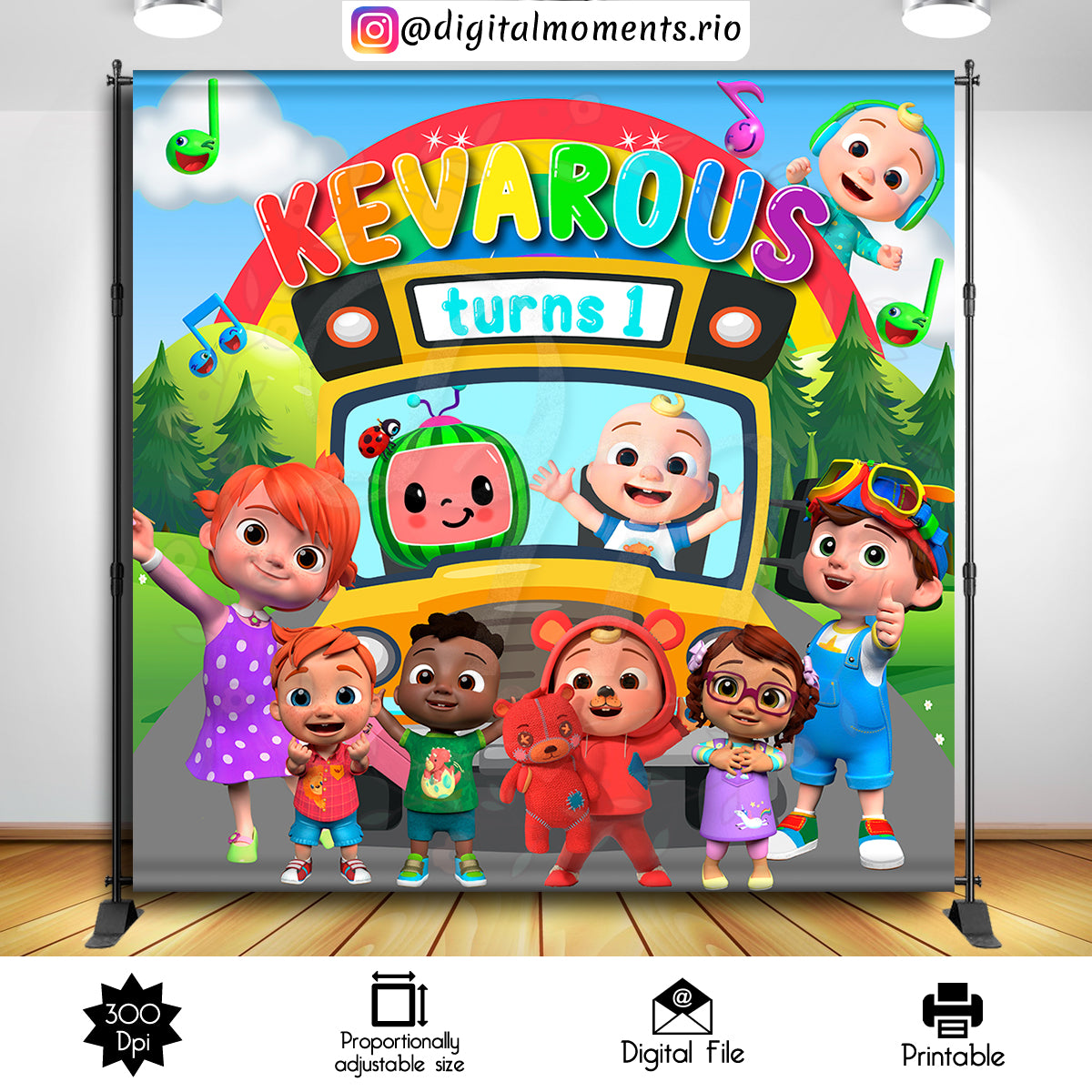 Cocomelon Hills 8x8 Kevarous, events, cocomelon, custom, 8x8, backdrop