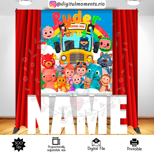 Cocomelon 8x8, events, cocomelon, 5x6, custom, backdrop