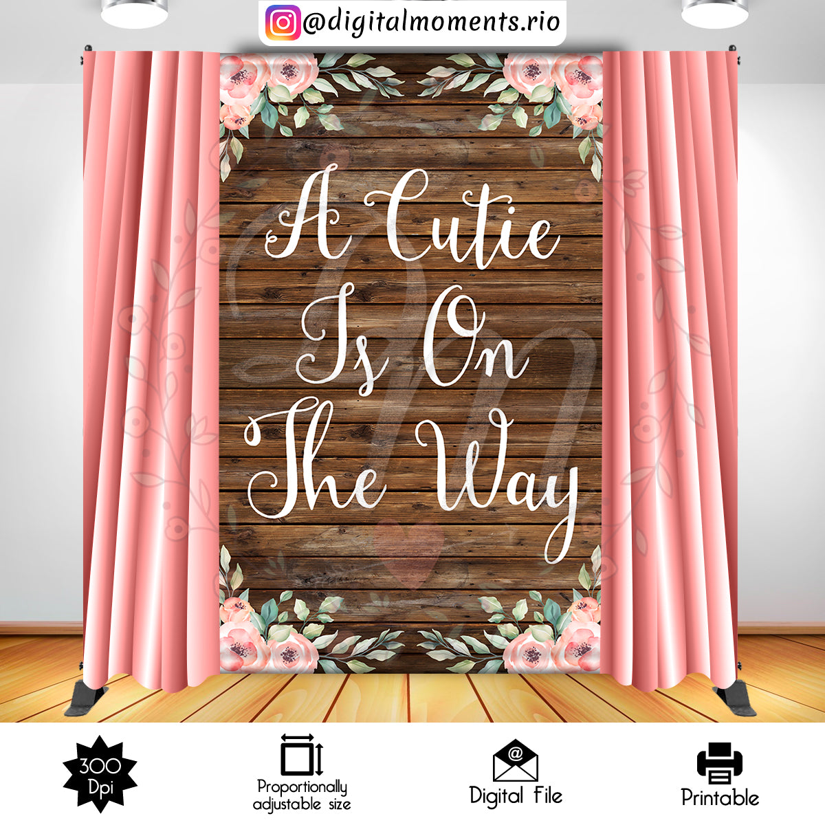 Floral 5x8 Custom Backdrop, Digital file only | Custom Digital Download for Kids Party or Event
