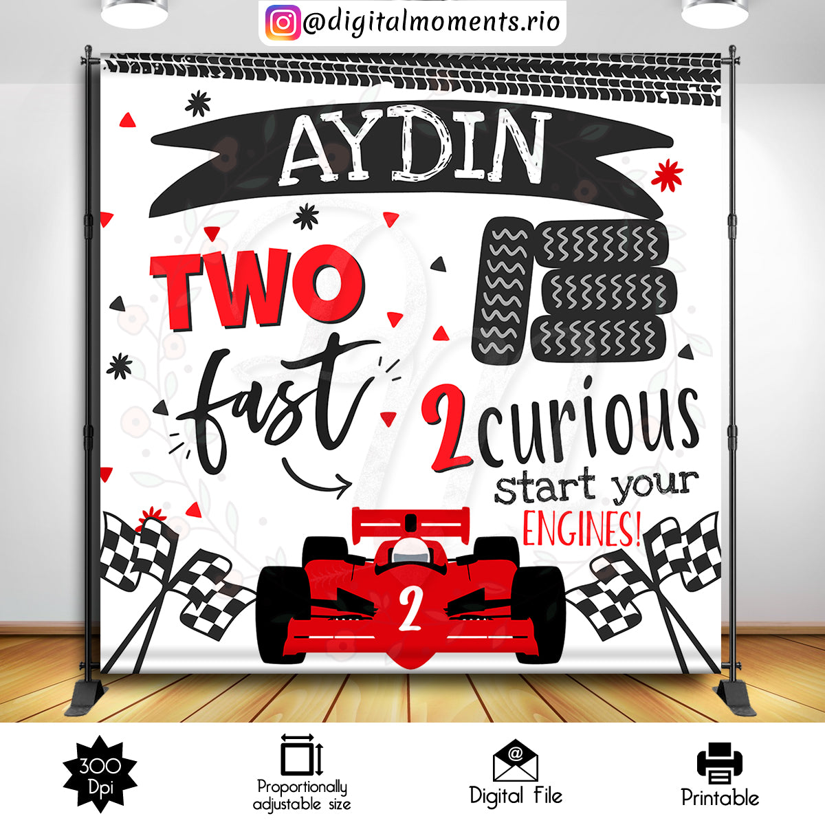 Fast and Curious 8x8 Custom Backdrop, Digital file only