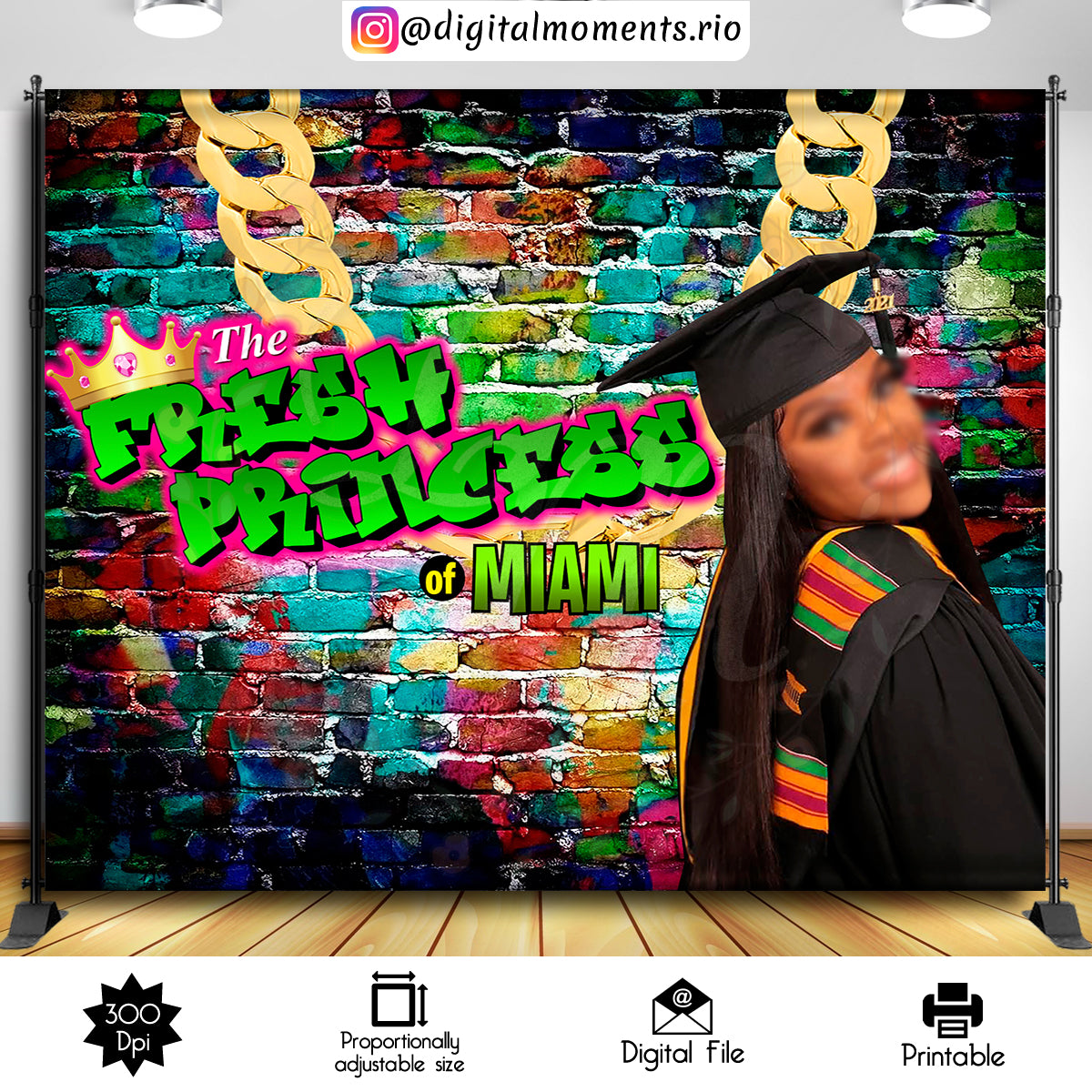 Graduation 10x8 Custom Backdrop with 1 picture, Custom Digital File | Digital Download for Events for Events. 1, 10x8, arts, backdrop, backd…