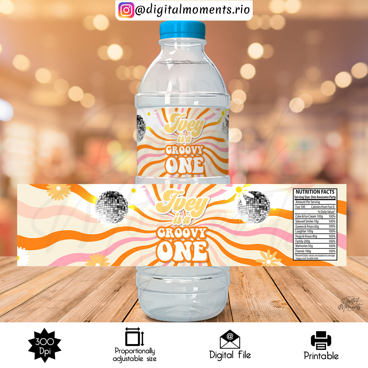 Custom Water Bottle Label Design - Digital File | Digital Download for Events for Events