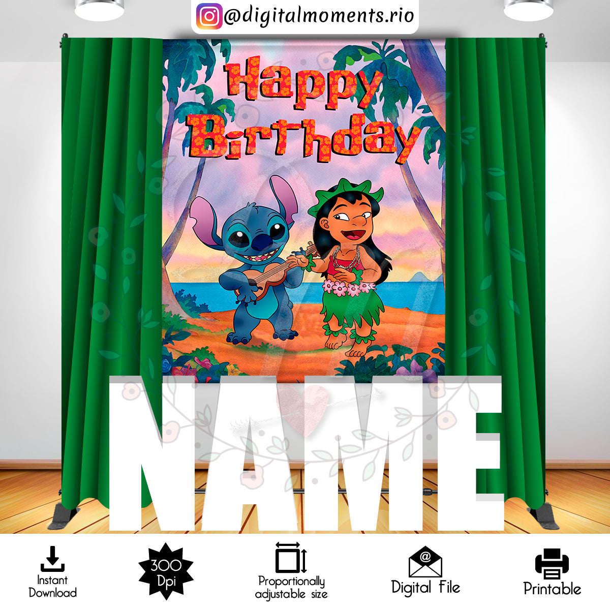 Lilo and Stitch 5x6 Digital Backdrop Design, Instant Download | Digital Download for Events - Instant Digital Download. 5x6, and, arts, back…