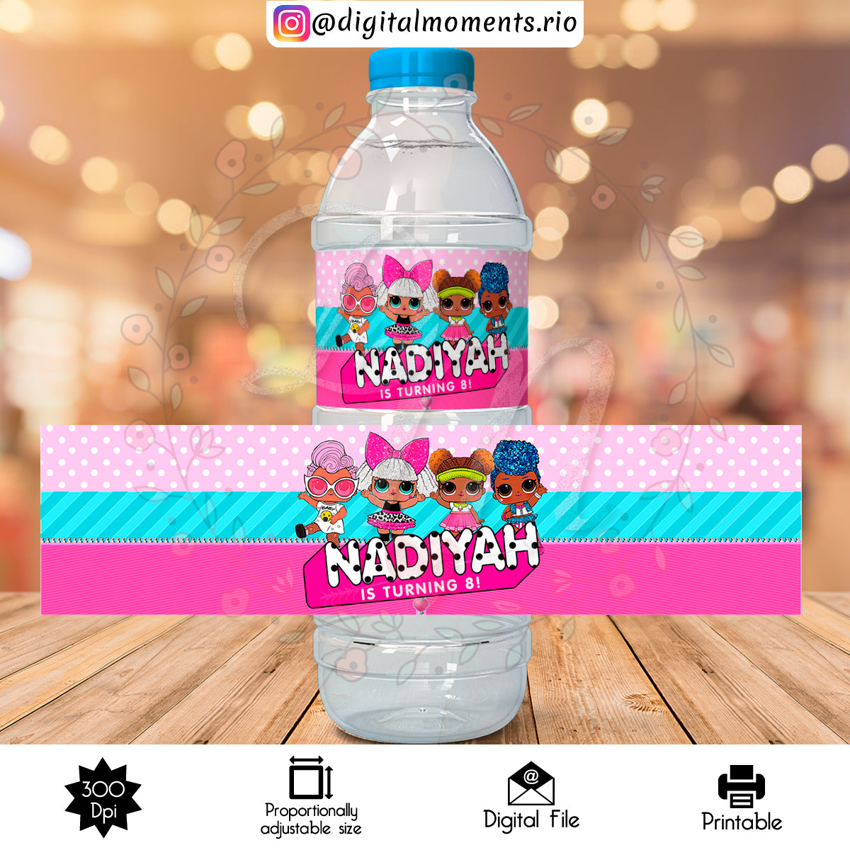 LOL Surprise Custom Water Bottle Label, Custom Digital File | Digital Download for Events for Events. arts, bottle, celebration, custom, dig…