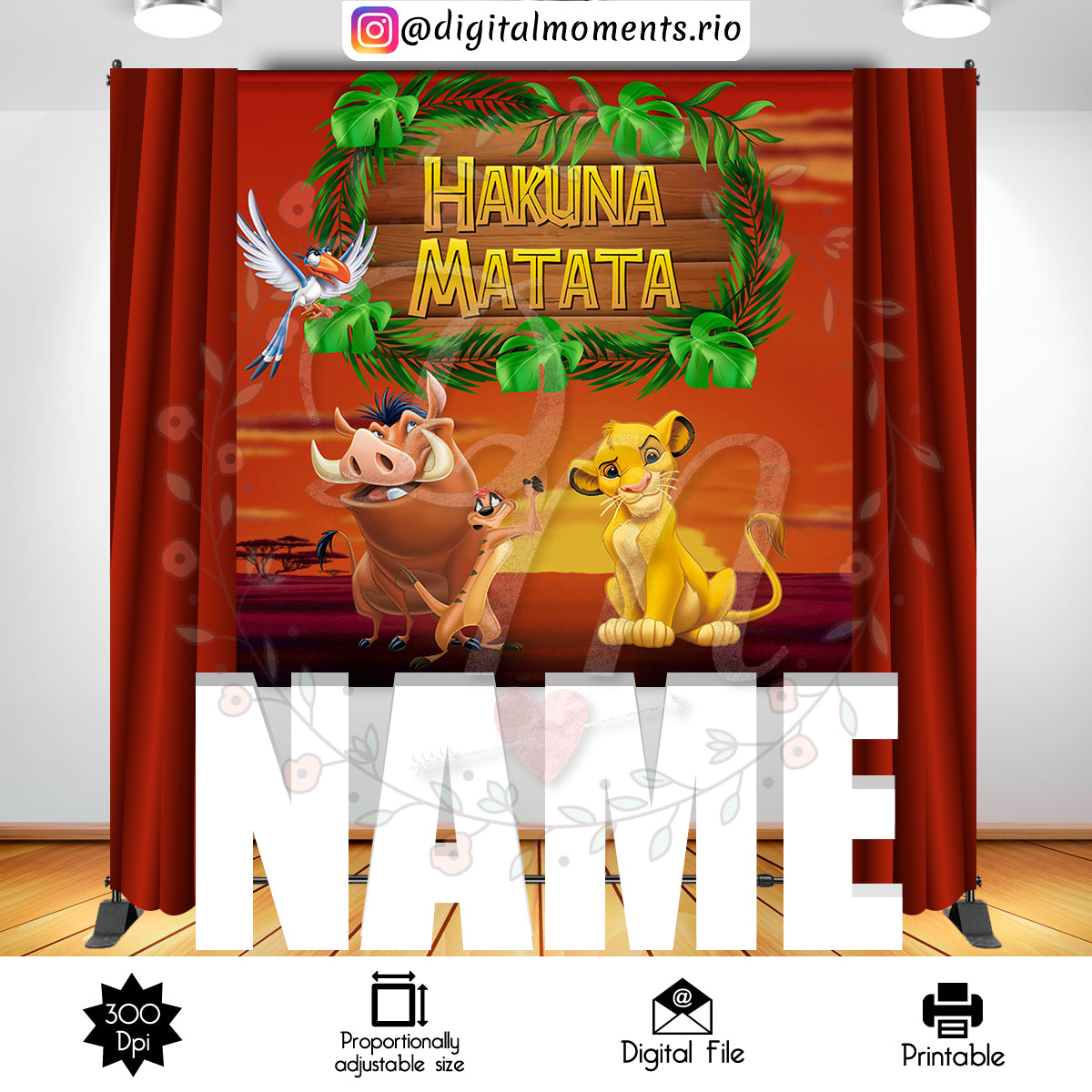 Lion King 6x6 Custom Backdrop, Custom Digital File | Digital Download for Events for Events. 6x6, arts, backdrop, backdrop-sign, celebration…