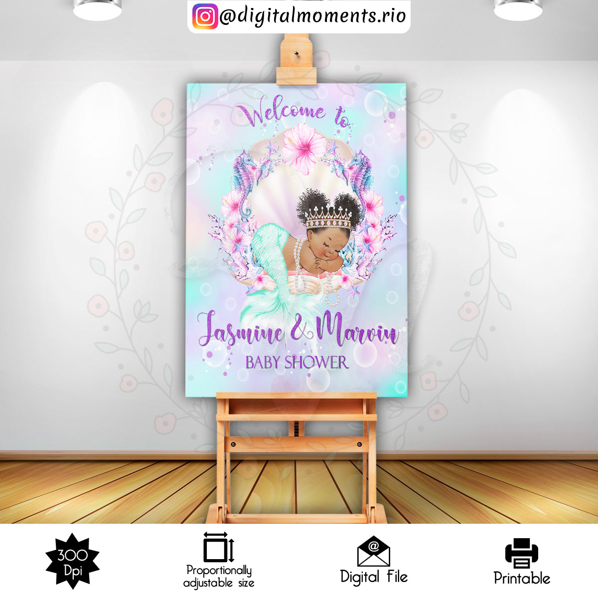 Little Mermaid 2x3 Custom sign, Digital file only