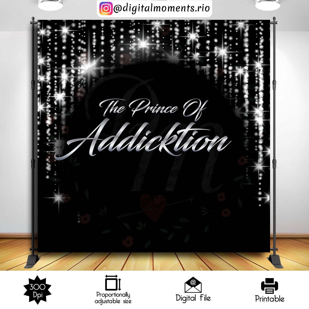 Black and Silver 8x8 custom backdrop, Custom Digital File | Digital Download for Events for Events. 8x8, and, arts, backdrop, backdrop-sign,…