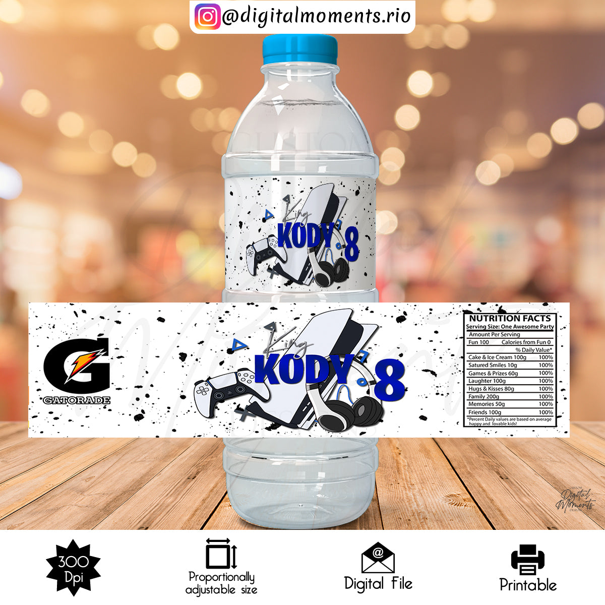 Custom Water Bottle Label Design - Digital File | Digital Download for Events for Events