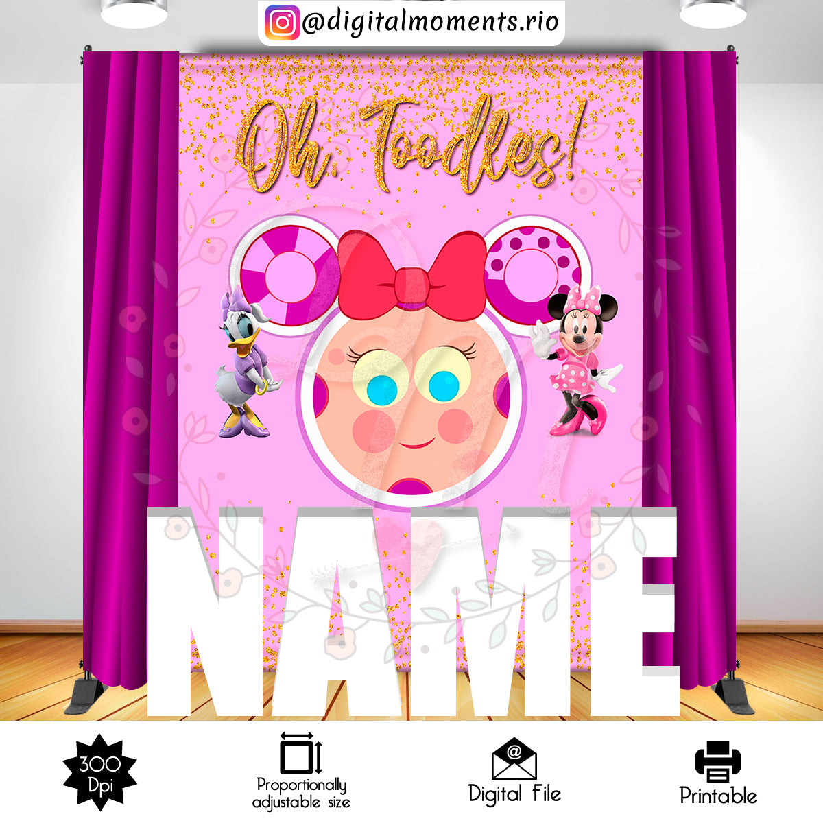 Minnie and Daisy 6x8 Custom Backdrop, Custom Digital File | Digital Download for Events for Events. 6x8, and, arts, backdrop, backdrop-sign,…