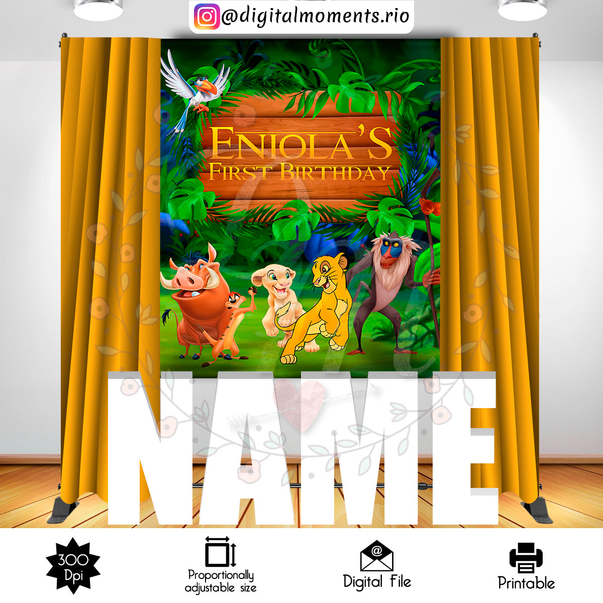 Lion King 5x6 custom backdrop, Custom Digital File | Digital Download for Events for Events. 5x6, arts, backdrop, backdrop-sign, celebration…