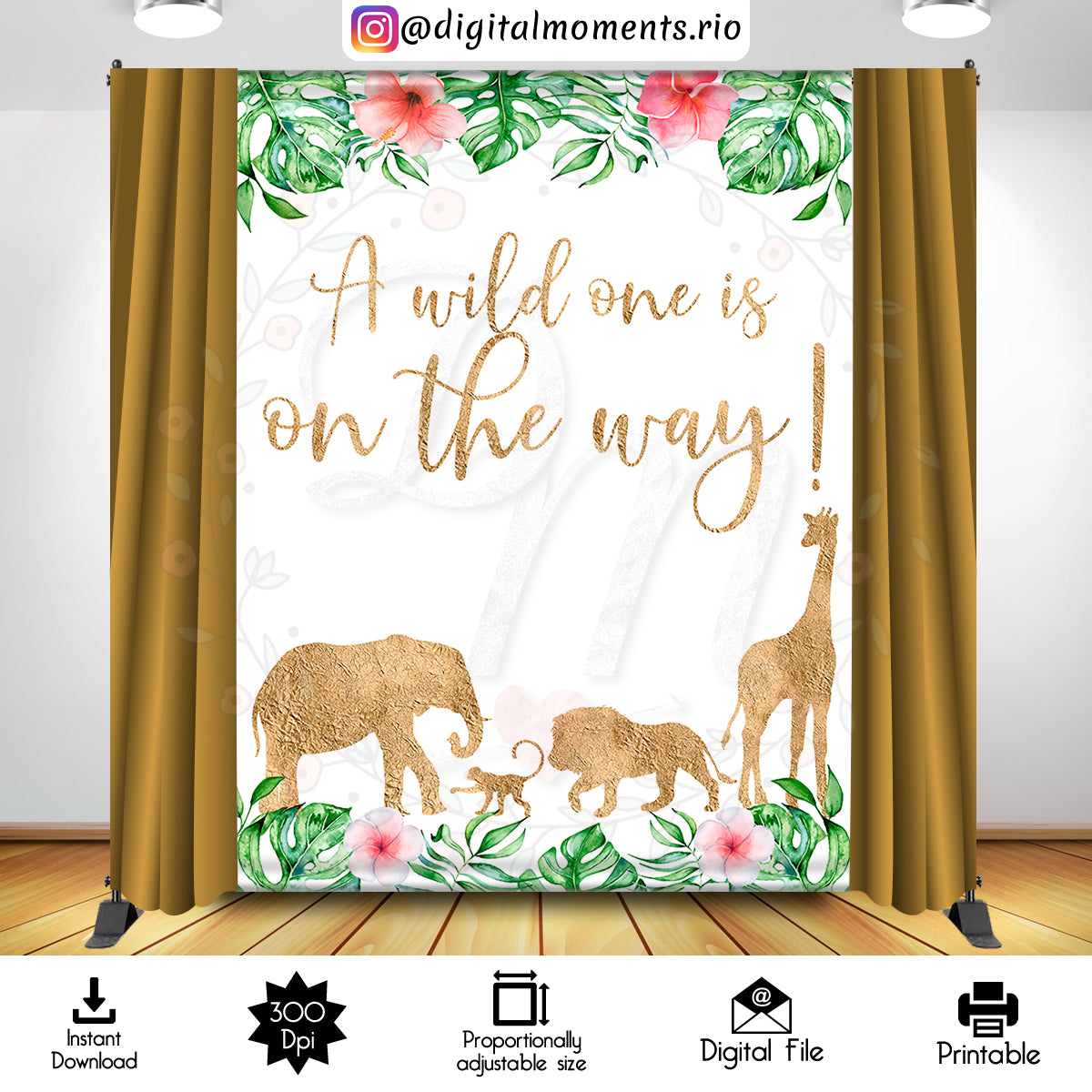Safari Wild 6x8, events, one, safari, wild, design, backdrop, 6x8, instant