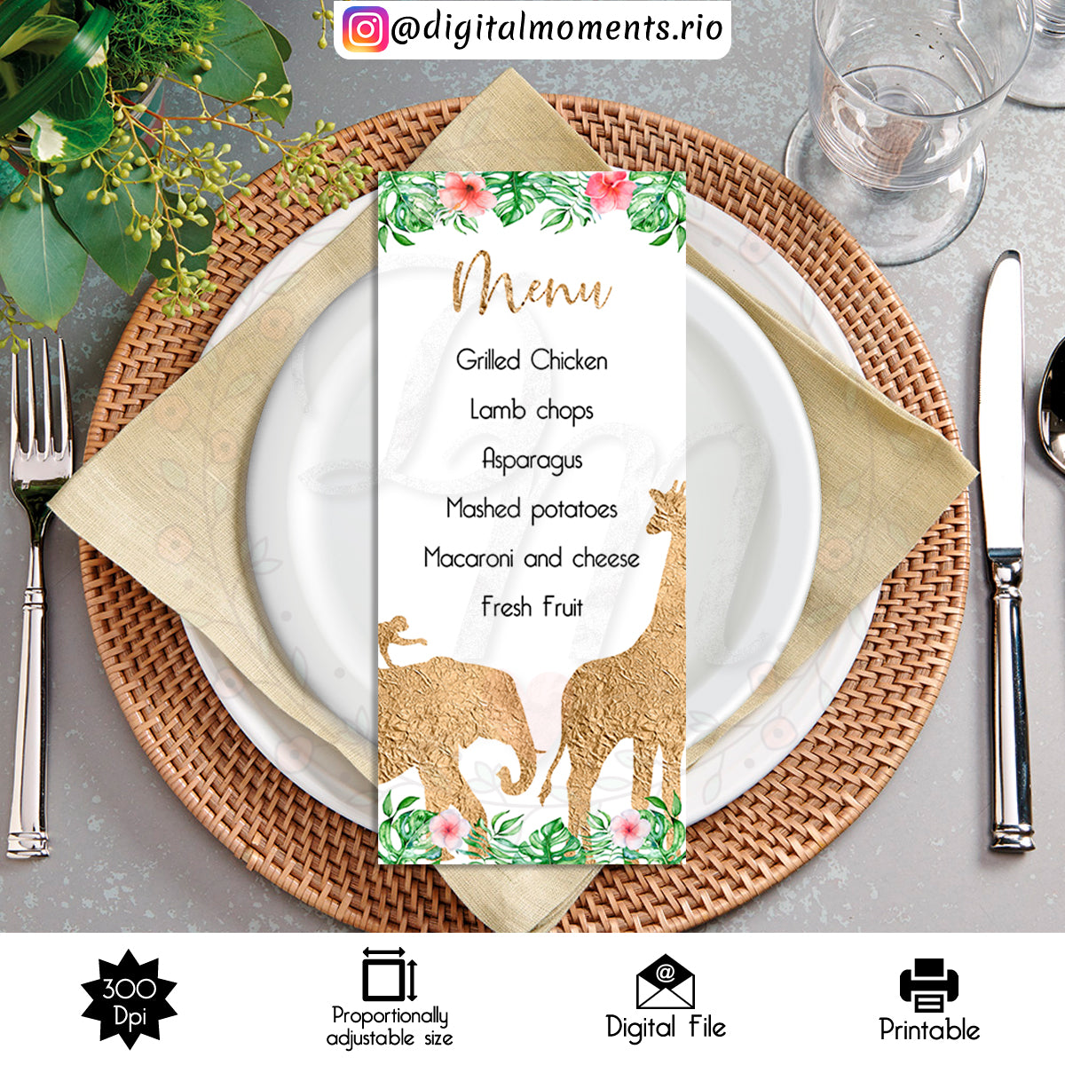 Diseño de menú personalizado para eventos - Archivo digital