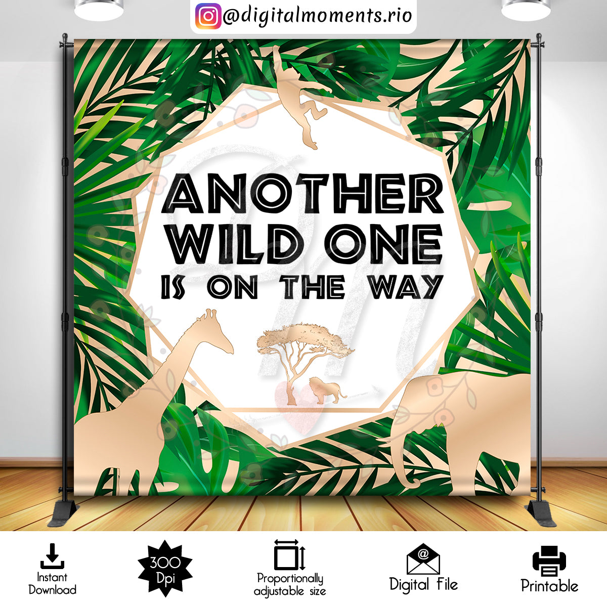 Safari Wild One 6x6 Instant 2, events, one, 8x8, wild, backdrop, design, instant