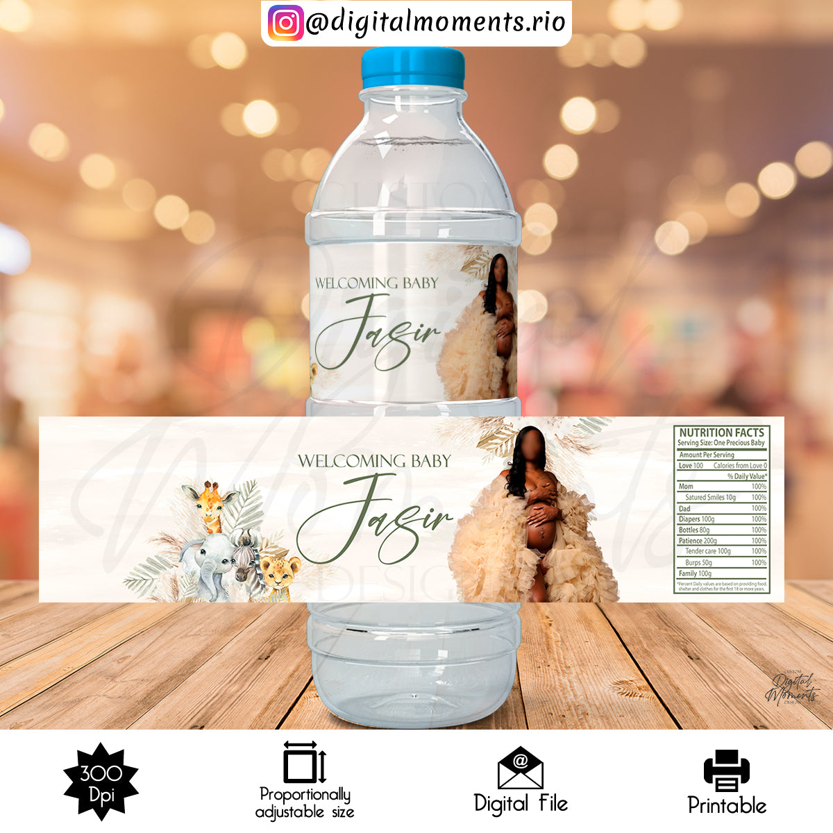 Custom Water Bottle Label Design - Digital File | Digital Download for Events for Events