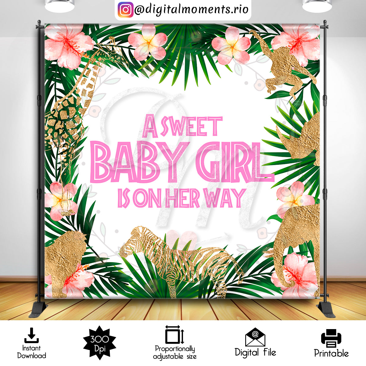 Safari Girl 8x8 Instant 02, events, safari, 8x8, backdrop, design, instant