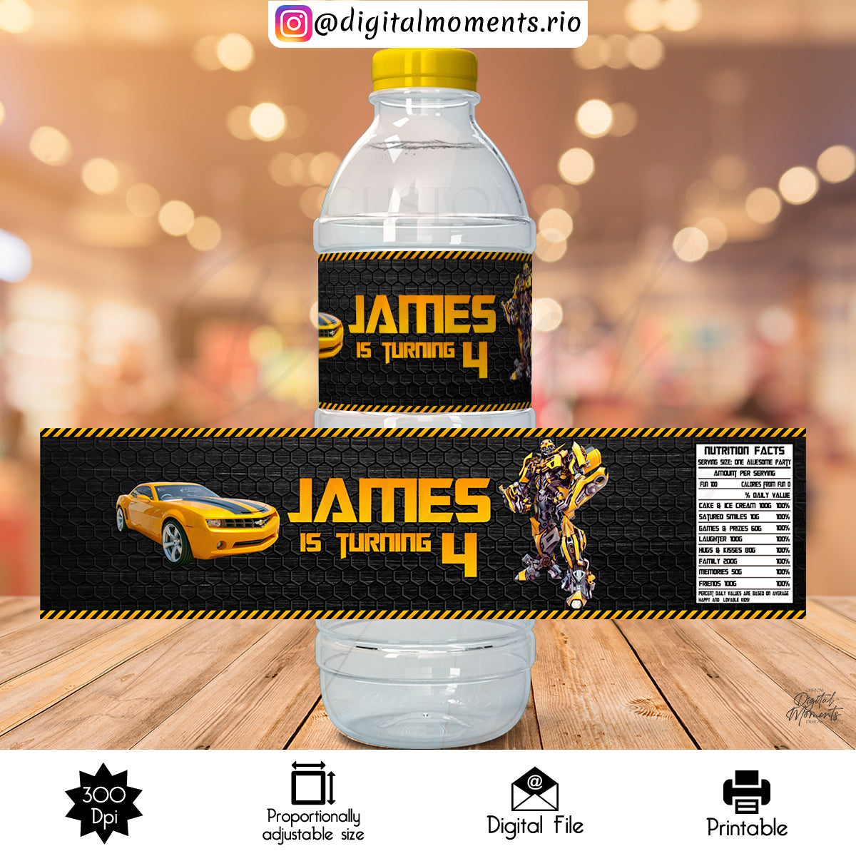 Custom Water Bottle Label Design - Digital File | Digital Download for Events for Events