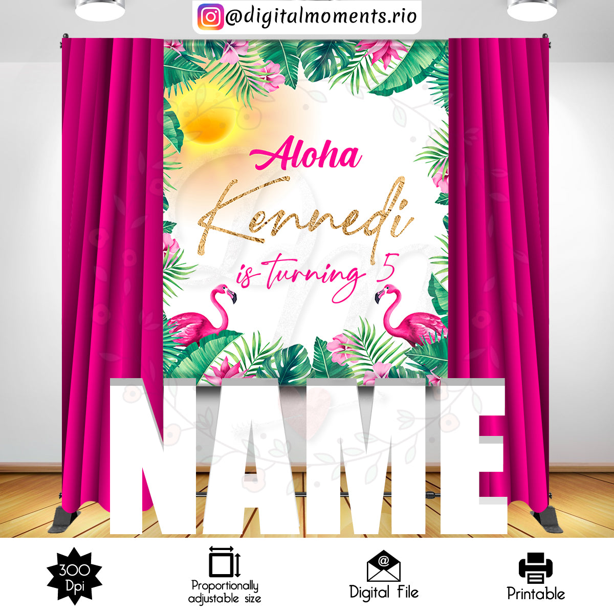 Tropical Flamingo 8x10 01, events, custom, 5x6, tropical, backdrop