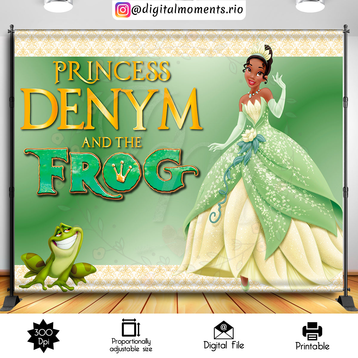 Princess Tiana 8x6 Custom Backdrop, Custom Digital File | Digital Download for Events for Events. 8x6, arts, backdrop, backdrop-sign, celebr…