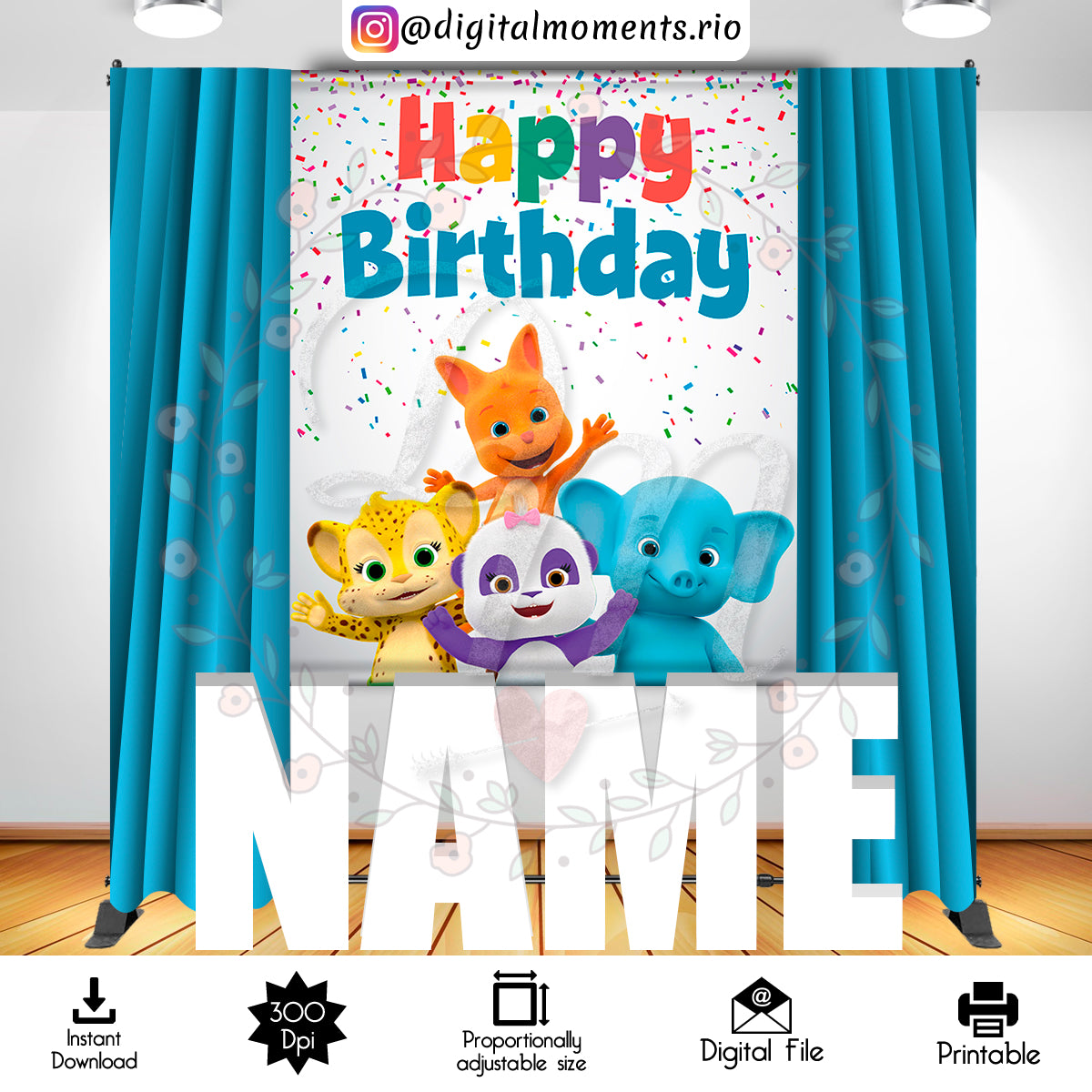 Word Party 5x6 01 Instant, events, party, 5x6, word, backdrop, design, instant