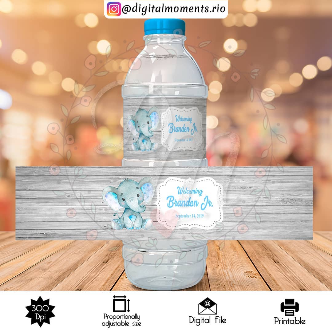 A4ff28f041efab3dfb48b81a0f061654, events, bottle, custom, baby, label, water, elephant