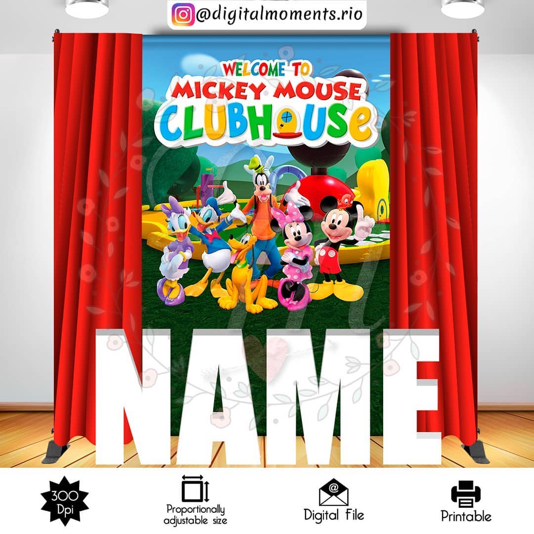 Mickey Mouse Clubhouse 5x8 Custom Backdrop, Custom Digital File | Digital Download for Events for Events. 5x8, arts, backdrop, backdrop-sign…