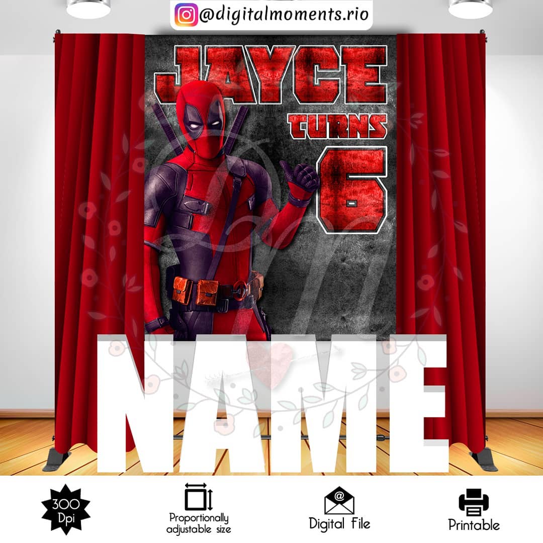 Deadpool 5x6 Custom Backdrop, Custom Digital File | Digital Download for Events for Events. 5x6, arts, backdrop, backdrop-sign, celebration,…