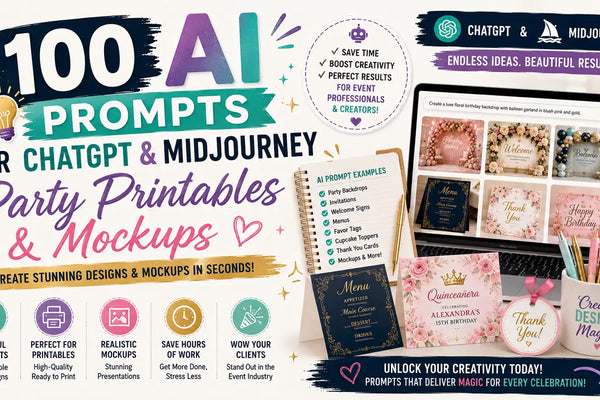 100 AI Prompts to Generate Flawless Party Printables Mockups (2026)