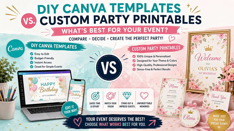 Professional Adobe Illustrator workspace vs flawless printed party invitation
