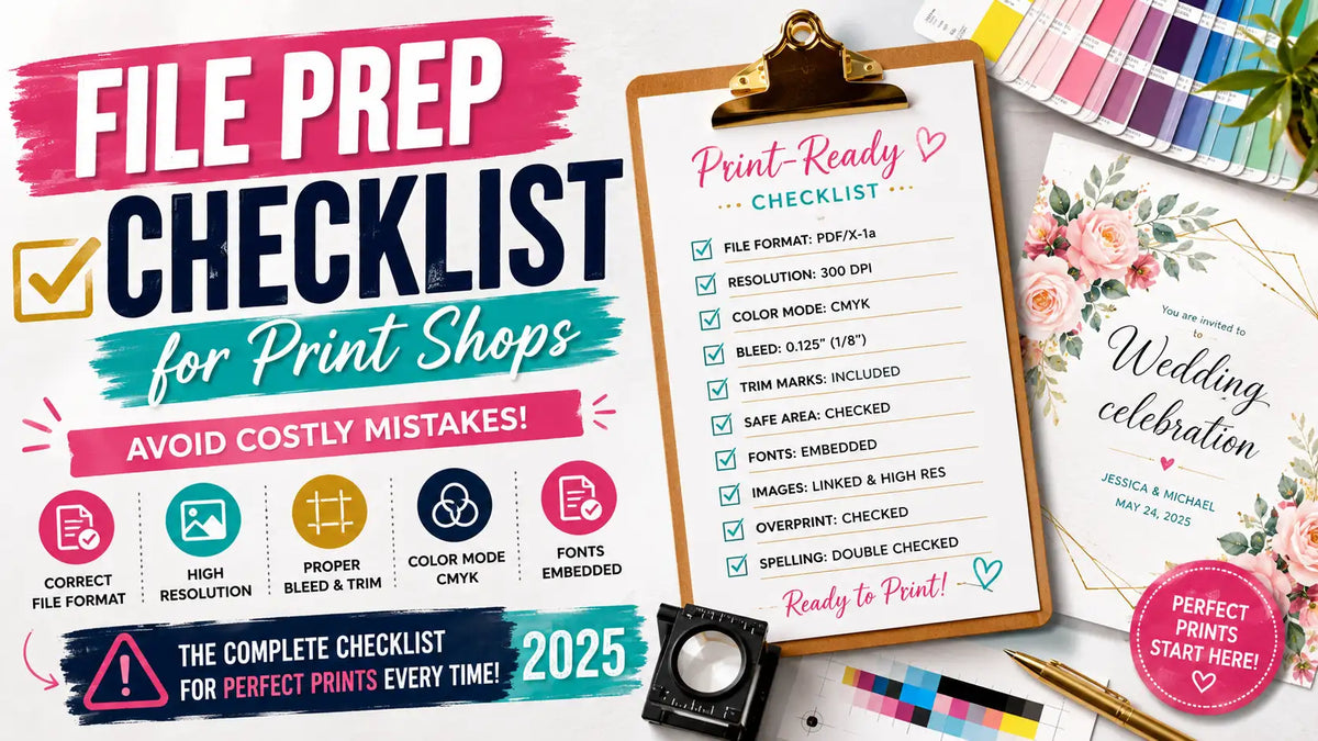 File prep checklist and sample prints