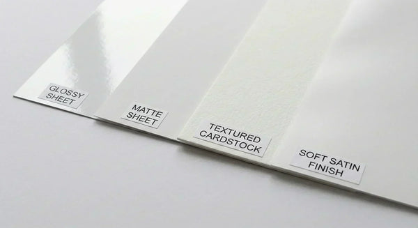 Different paper types used for home printing.