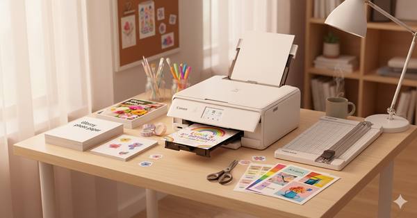 Printed invitations with paper swatches and trimmer