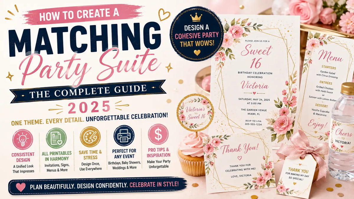 How to Create a Party Suite that Matches — Invite, Banner, Thank You & Social Graphics